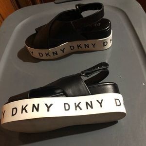 DKNY B/W Platform Sandal